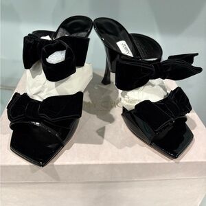 Jimmy Choo Black Velvet Bow Heels size 42